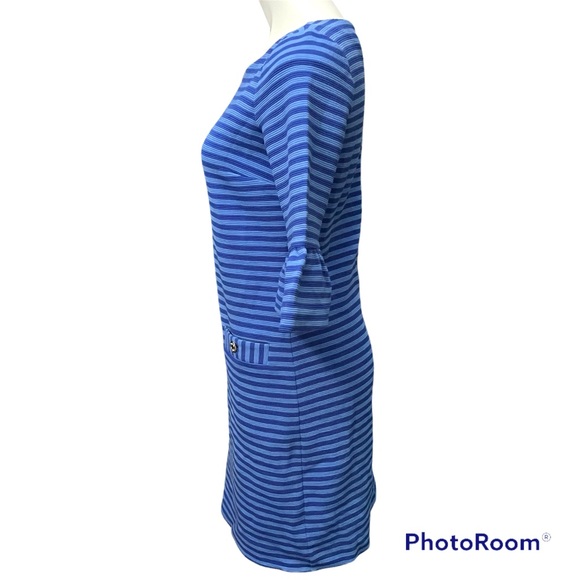 Lilly Pulitzer Alden Dress Blue Grotto Ottoman Stripe - Size Small - Picture 5 of 10